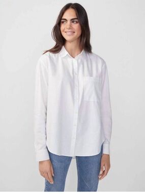 KULE White Oxford Casual Button-Down Shirt